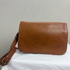 Patricia Nash Italian Leather Crossbody / Messenger Bag – Cognac